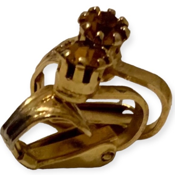 VINTAGE Topaz Color Stones
Clip On Gold Tone Earrings Jewelry Beautiful Clip On - Picture 7 of 16